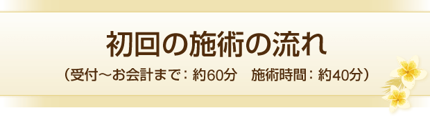 初回の施術の流れ