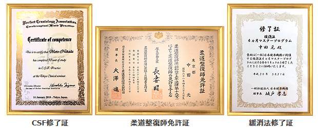 院長は国家資格を含む資格を保有しています。